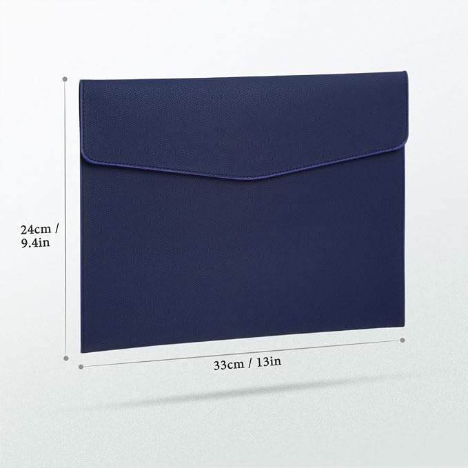 FYY File Folder, PU Leather A4 Document Holder File Organizer Filing Envelope - Image 3