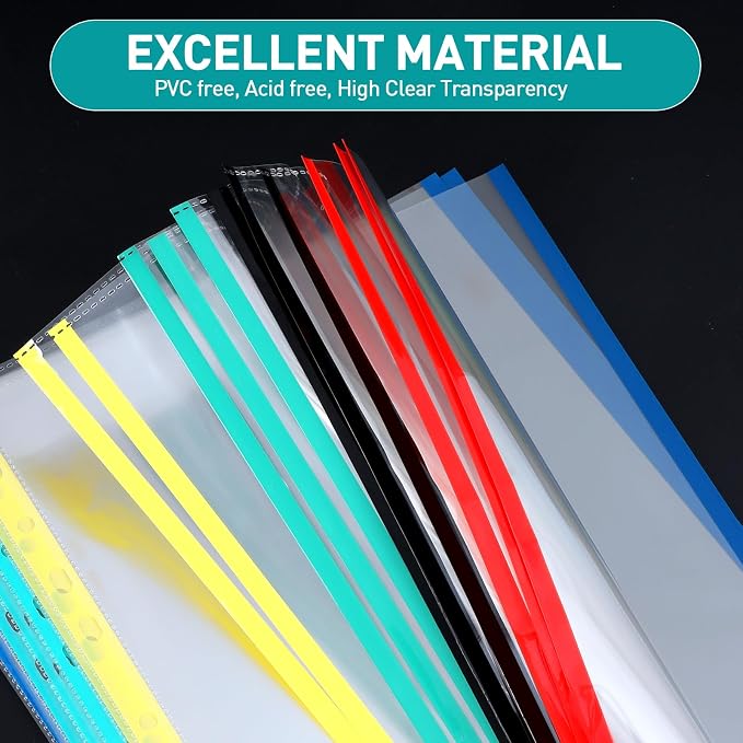 Sheet Protectors, PANDRI 600 Pack Color Heavy Duty Plastic Page Protectors - Image 4