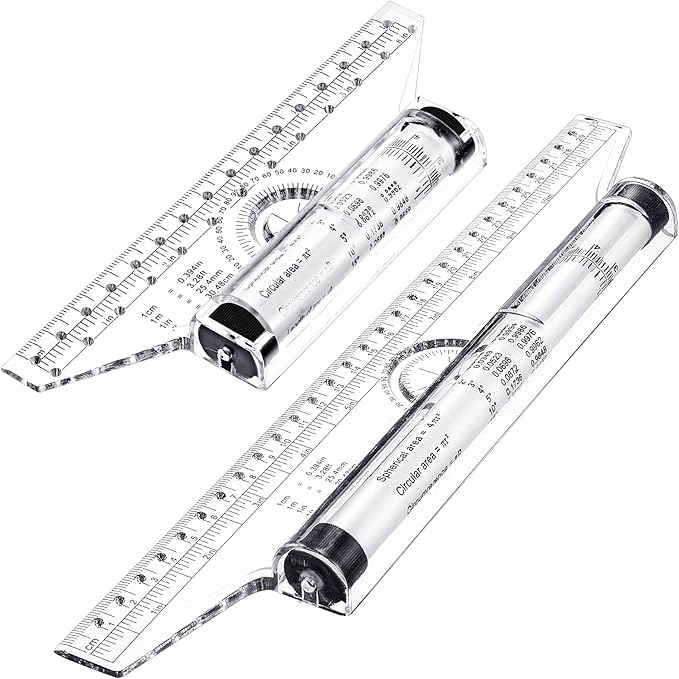 Frienda 2 Pieces Plastic Measuring Rolling Ruler Drawing Parallel by Frienda