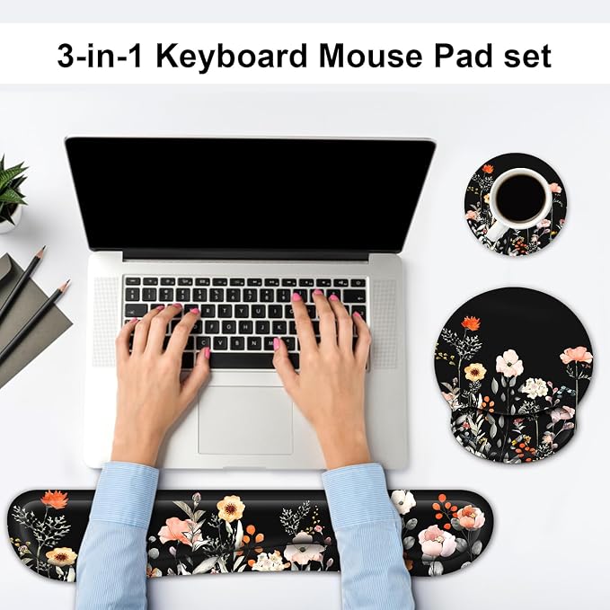 Ergonomic Mouse Pad with Wrist Rest and Keyboard Wrist Rest, Wrist Rest - Image 2