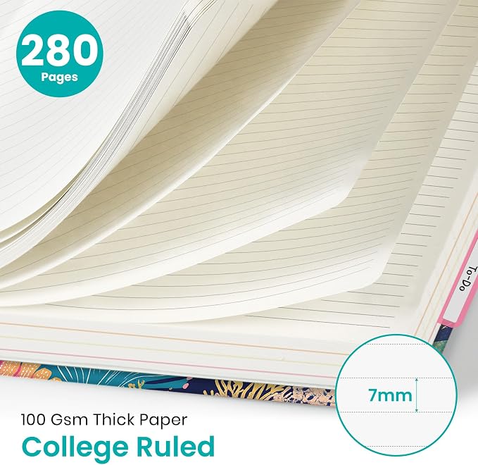 Large Lined Spiral Journal for Women Cute Hardcover 5 Subject Notebook for Work - Image 2