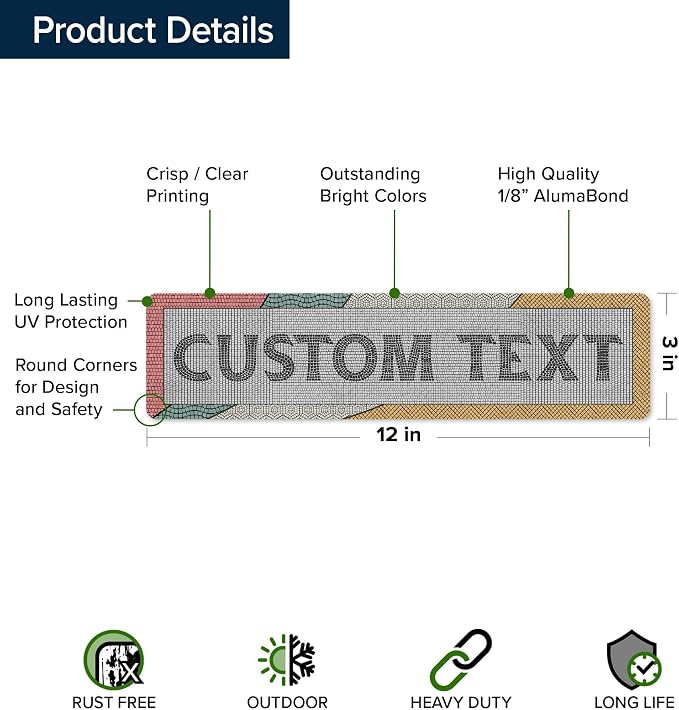 Custom Sign, Custom Street Sign, 11 Font Colors, 13 Font Styles, 4 Hole Options - Image 6