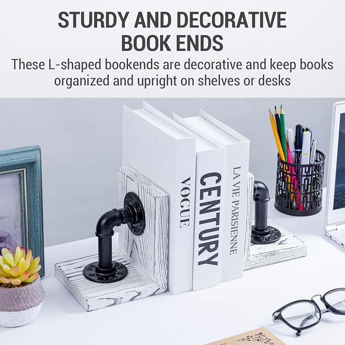 MyGift Decorative Bookends, Office Book Ends - Image 3