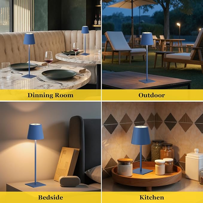 Kakanuo Cordless Rechargeable Table Lamp Navy 5000mAh Battery Operated Lamps - Image 3