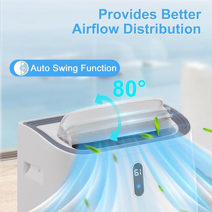 14,000 BTU Portable Air Conditioners for 700 Sq.Ft, 4-in-1 Room Air Conditioner with Cooling, Heating, Dehumidifier, Fan, Remote, Sleep Mode, Auto Swing, 24H Timer, Self-Evaporating Portable AC Unit-DeskLoop Office