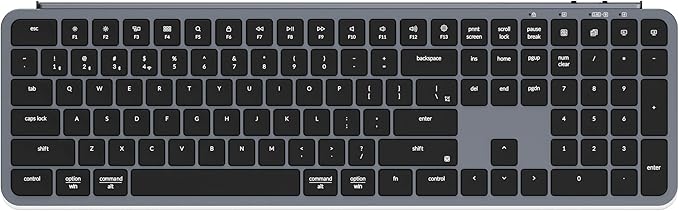 Keychron B6 Pro Ultra-Thin Wireless Keyboard, Full-Size ZMK with Numeric Keypad Quiet Typing, 2.4 GHz/Bluetooth 5.2/Wired Connection Long Battery Life, Compatible with Mac Windows Linux - Space Gray-DeskLoop Office