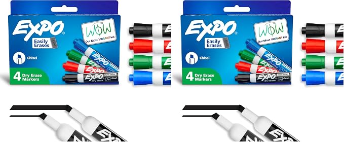 EXPO Dry Erase Markers, Low Odor Ink, Chisel Tip, Organization, Essential by Unknown