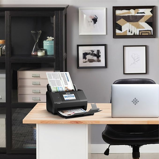 Epson Workforce ES-580W Wireless Color Duplex Desktop Document Scanner for PC and Mac with 100-sheet Auto Document Feeder (ADF) and Intuitive 4.3" Touchscreen-DeskLoop Office