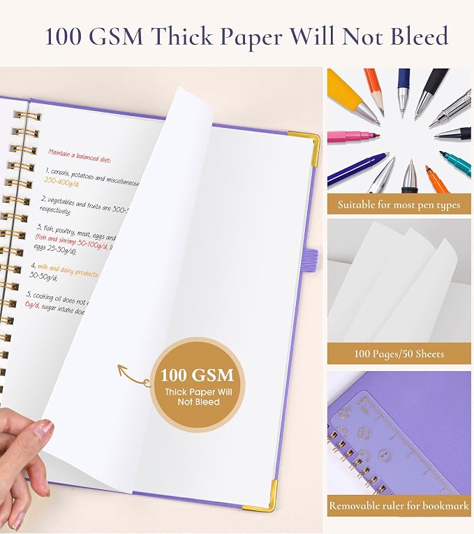 Blank Spiral Notebook Journal 8.5” x 11”, A4 Large Hardcover Sketch Book - Image 5