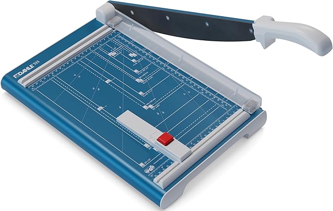 Dahle 533 Professional Guillotine Trimmer, 13" Cut Length, 15 Sheet Capacity, Self-Sharpening, Manual Clamp, German Engineered Paper Cutter-DeskLoop Office