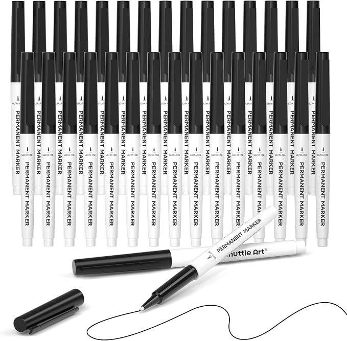 Shuttle Art Permanent Marker, 30 Pack Ultra Fine Point Black Permanent Marker by ShuttleArt