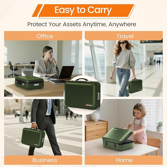 Fireproof Document Box with Lock, 5200°F Fireproof Water Resistant Hard Case - Image 7