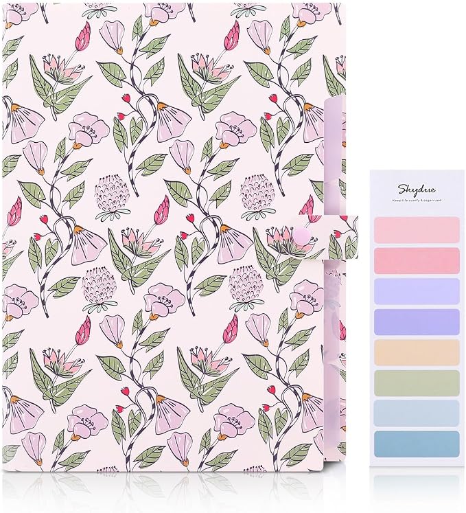SKYDUE Accordion File Organizer, Floral Expanding File Folders - Image 2