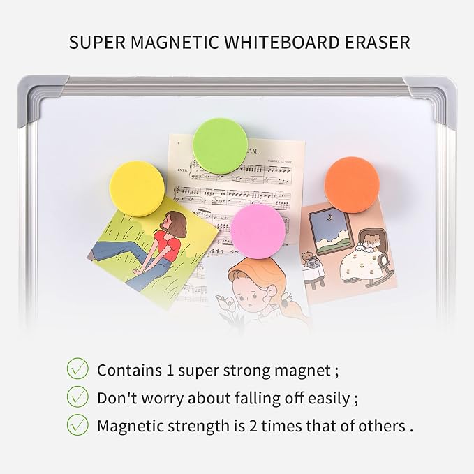 Favide 24 Pack Magnetic Whiteboard Dry Erase Erasers Chalkboard Cleansers - Image 5