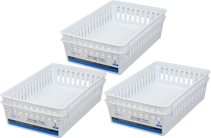 Basic White Storage Trays by Mainstay - Image 2