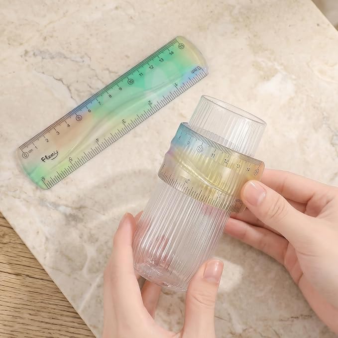 Grevosea 2 Pieces Flexible Rulers 6inch Plastic Ruler - Image 4