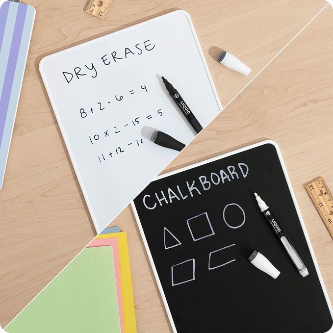 U Brands Double-Sided Lap Board, 8.25 x 11.75, Dry Erase and Chalkboard Surfaces - Image 3