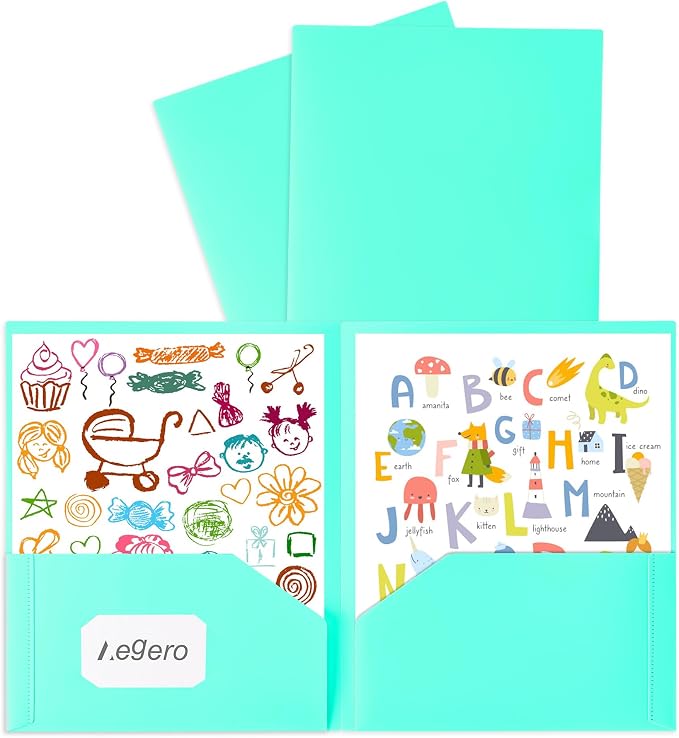 Aegero Plastic Folders with Pockets, Durable Heavy Duty File Folders with - Image 4