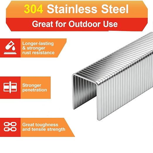 20 Guage 304 Stainless Steel T/50 Staples, 4 Sizes:1344pcs | - Image 5