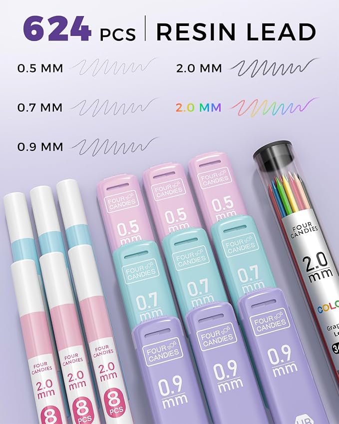 Four Candies 36PCS Aesthetic School Supplies, Mechanical Pencils 0.5mm - Image 4