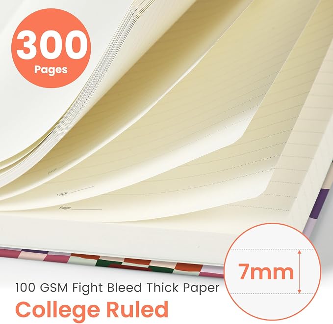 Lined Spiral Notebook Journal for Work, 300 Pages Thick B5 College Ruled - Image 2