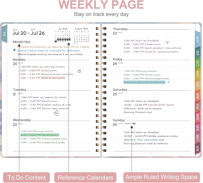 Planner 2026-2027, Weekly and Monthly Academic Planner, July 2026 - Image 2