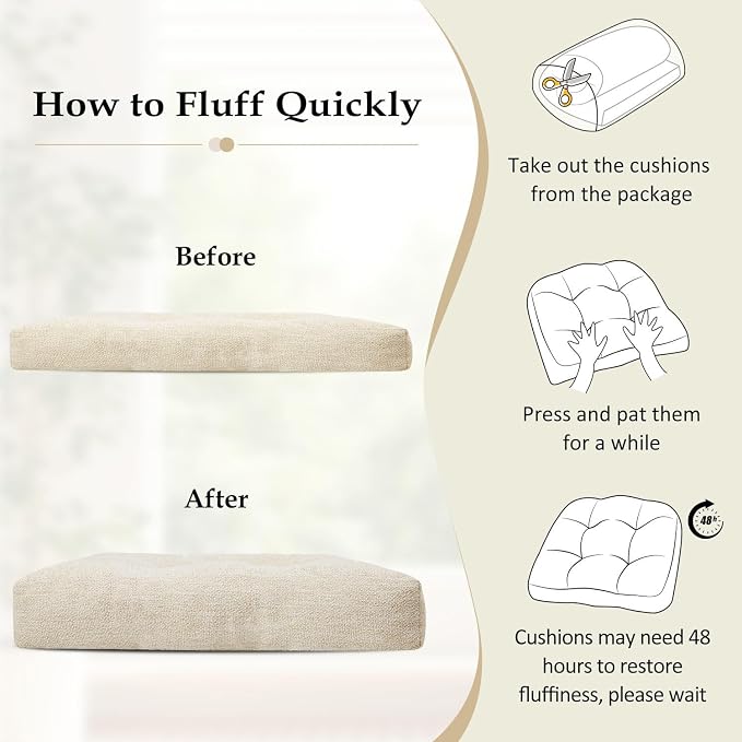 downluxe Chair Cushions for Dining Chairs 2 Pack, Tufted Indoor Chair Pads - Image 6