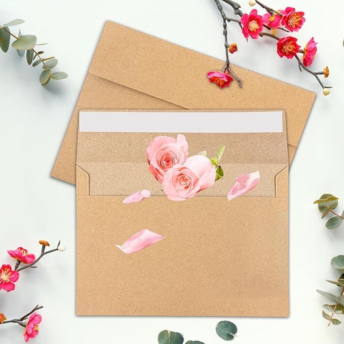 50Packs A4 Kraft Envelopes 4x 6 Inch Card Envelopes, Self Seal - Image 5