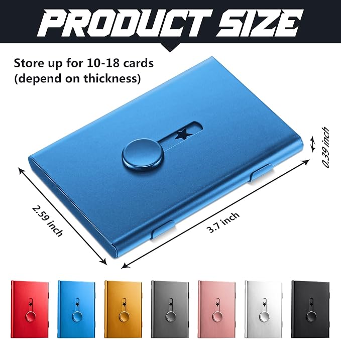 Tatuo 7 Pcs Multicolor Thumb Drive Business Card Holder Stainless Steel - Image 2