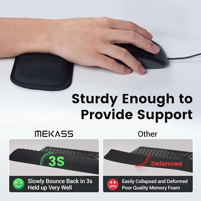 MEKASS Ergonomic Mouse Wrist Rest, Premium Memory Foam Mouse Wrist Pad Support - Image 4