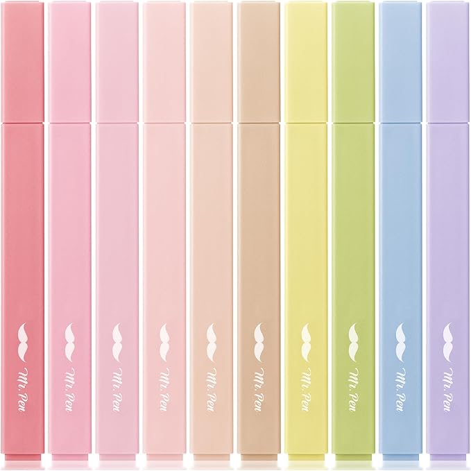 Mr. Pen- Aesthetic Highlighters No Bleed, 10 Pack, Cute Highlighters Assorted by MrPen