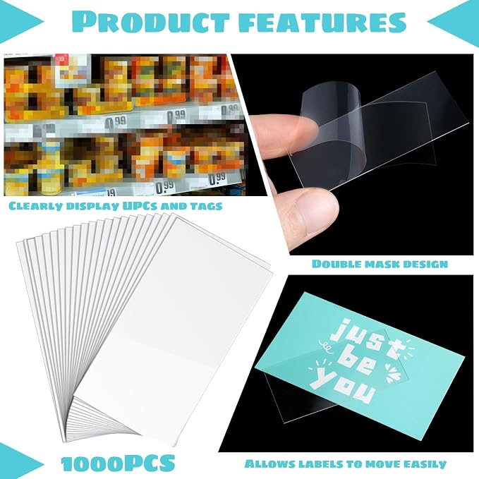 Chunful 1000 Pack Plastic Tags Shelf Label Holders Clear Plastic Label Price - Image 3