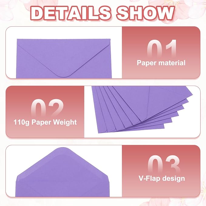 PATIKIL 7x5 Inch Invitation Envelopes, Dark Purple - Image 4