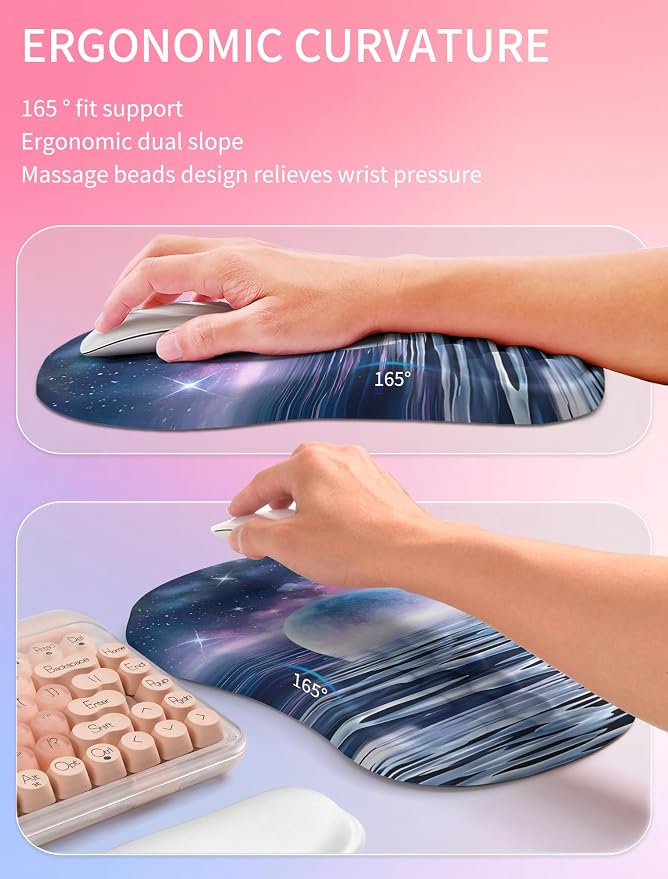 Hokafenle 2in1 Combination, Wave Keyboard Wrist Rest and Ergonomic Curvature - Image 3