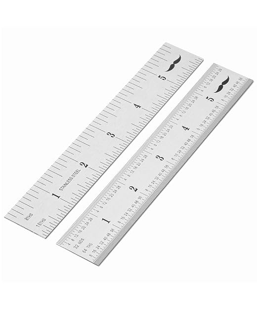 Mr. Pen- Machinist Ruler, 6 Inch, 2 Pack, Stainless Steel Imperial | Precision by MrPen