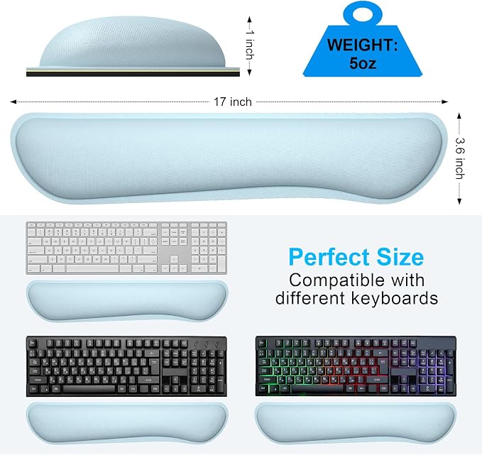 Dapesuom Enlarge Keyboard Wrist Rest, Memory Foam Keyboard Wrist Cushion - Image 6