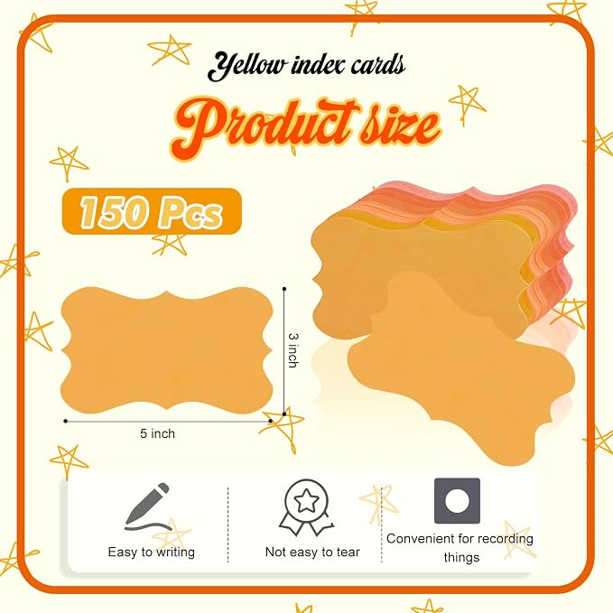 150 Pack Orange Blank Index Cards Study Flash Cards Colored Cardstock 3 x 5 - Image 2