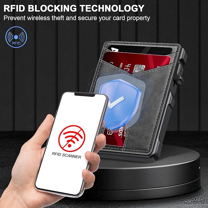 KIKVES Airtag Wallet for Men, Mens Smart Wallet for Air Tag RFID Blocking - Image 3