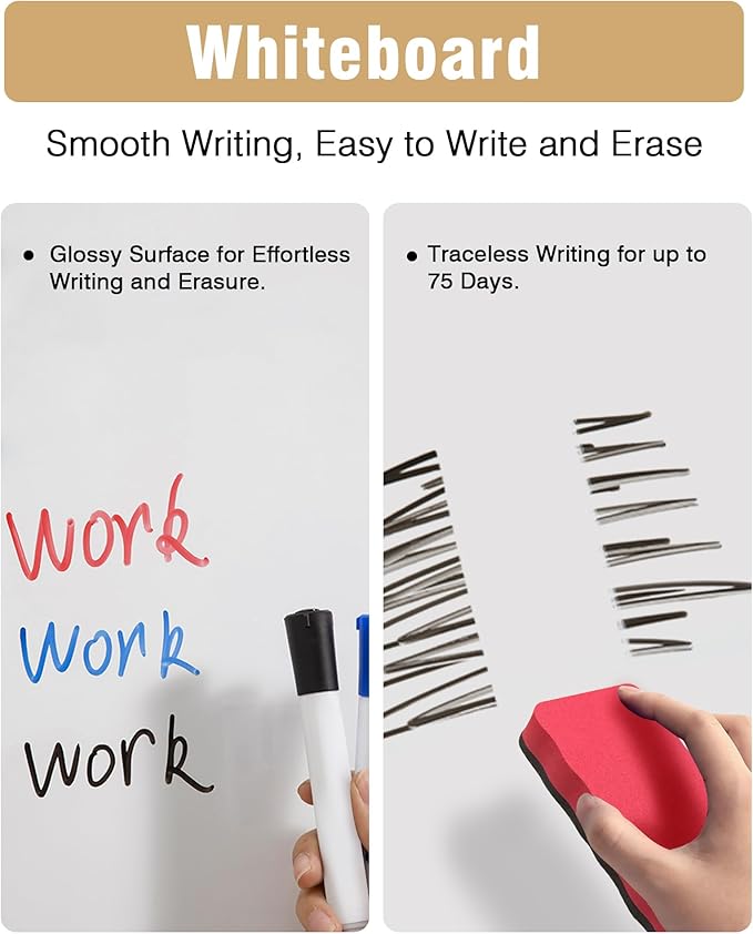 36"x24" Enclosed Bulletin Board, Lockable Weather-Resistant Aluminum Noticeboard for School & Office, Silver Frame w/Magentic Whiteboard-DeskLoop Office