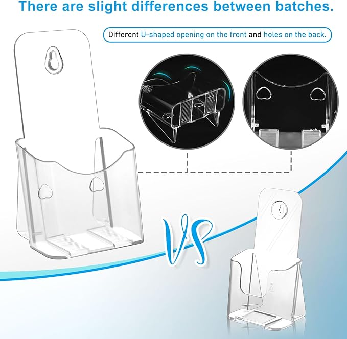 Acrylic Brochure Holder 4x9 Inches Slant Back Design, Clear Display Stand, Plastic Table Stand Sign Holder,Pamphlet Holder Flyer Holder, Acrylic Display Stand, Acrylic Table Signs Plastic Paper Holder for Office, Home, Store, 2 Pack-DeskLoop Office
