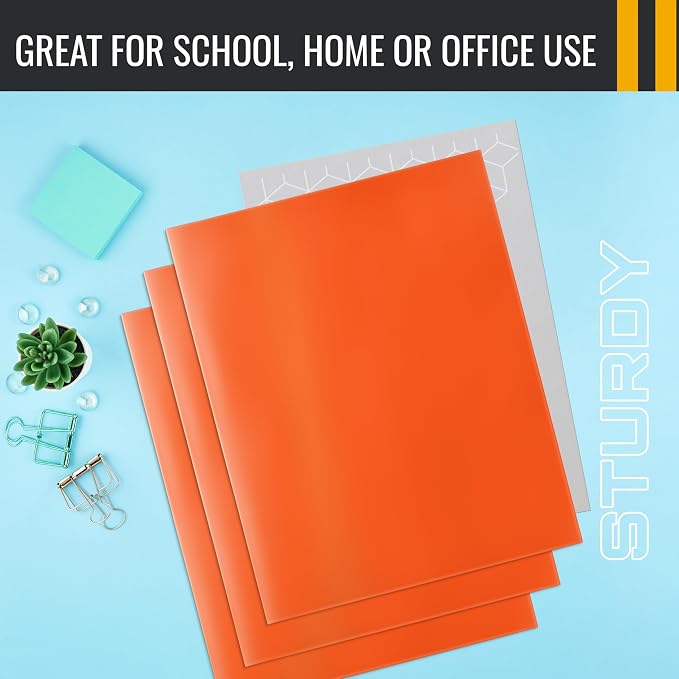 Better Office Products 2 Pocket Glossy Laminated Paper Folders, Letter Size - Image 5