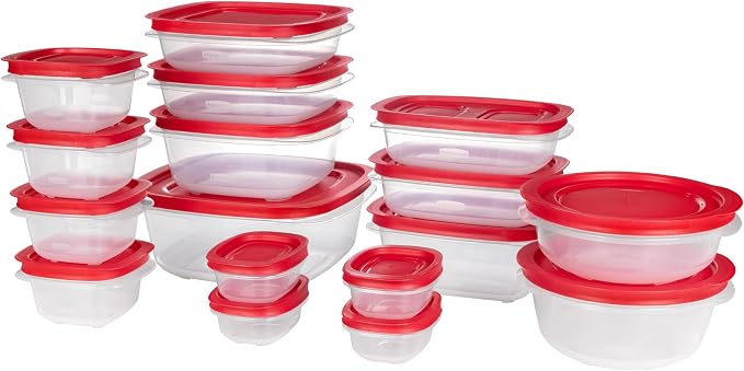 Rubbermaid EasyStore Rectangle, and Round Containers, 34-Piece Set, Food by Unknown