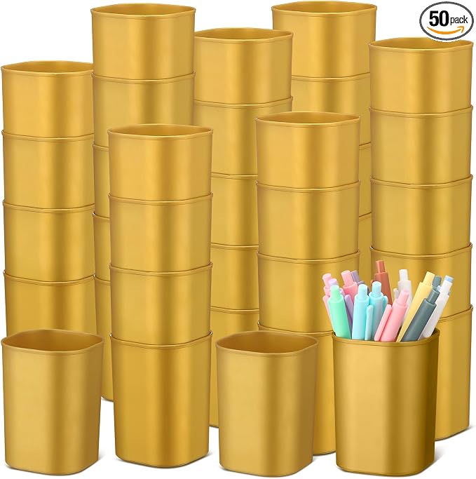 50 Pack Pen Holder Pen Cups for Desk Organizers and Storage Stationery Plastic by Weekgrat