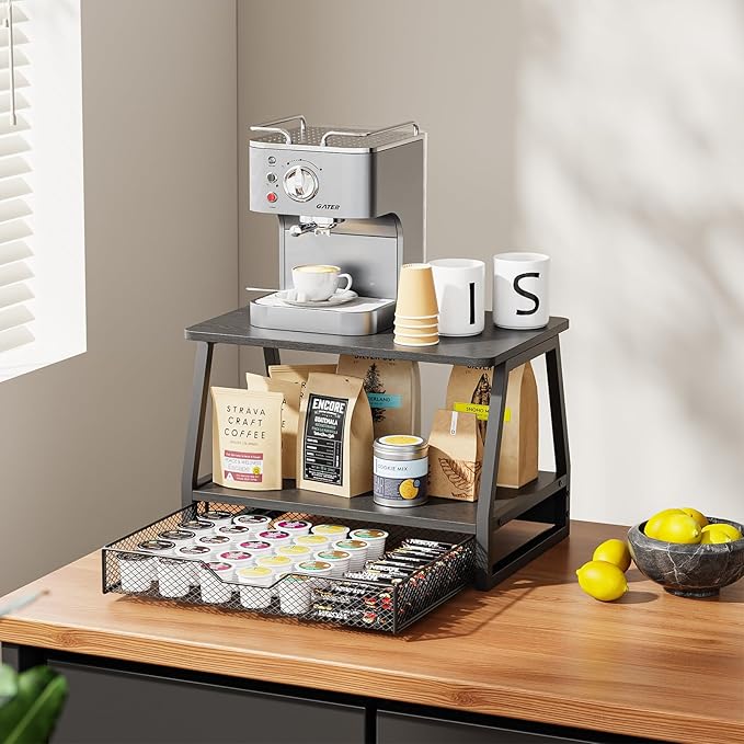 2-Tier Printer Stand with Storage, Desktop Organizer - Image 4