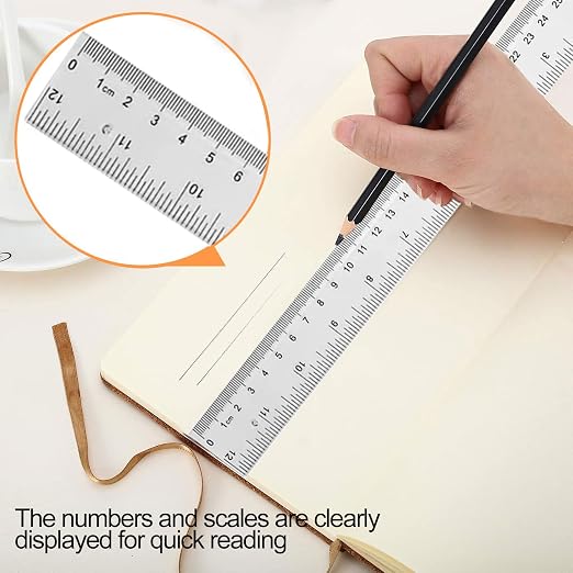 YouOKLight Plastic Ruler 30cm, Transparent Ruler 12 inch, Metric Ruler - Image 2