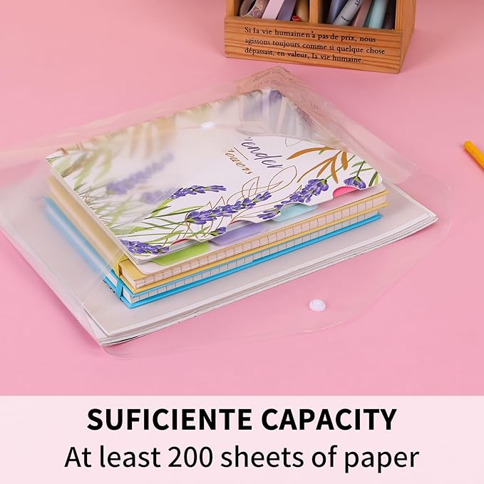 EOOUT 14pcs Plastic Envelopes, Letter Size, A4 Size, Waterproof Plastic File - Image 3