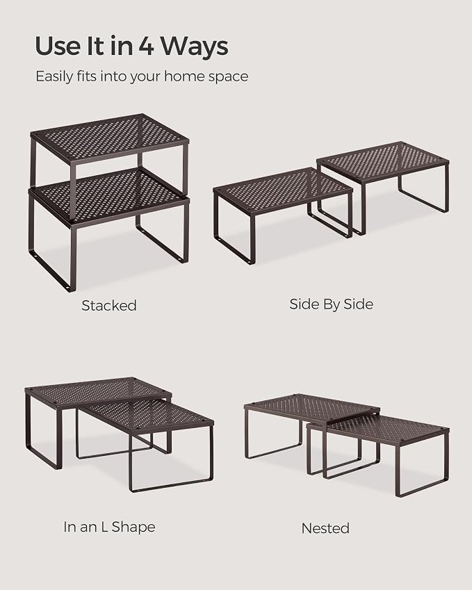 SONGMICS Spice Racks, Countertop Organizers, Shelf Risers, Expandable - Image 7