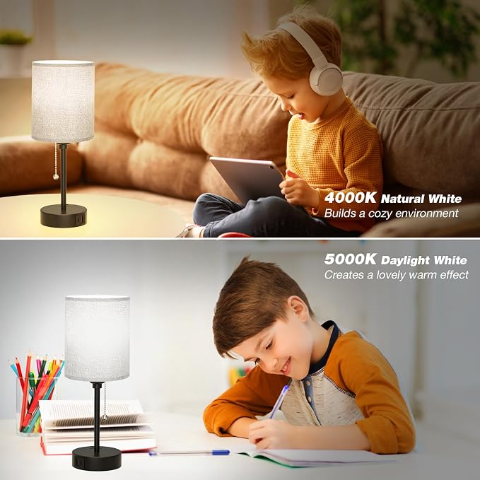Grey Nightstand Lamps 3 Color Temperatures - Image 7
