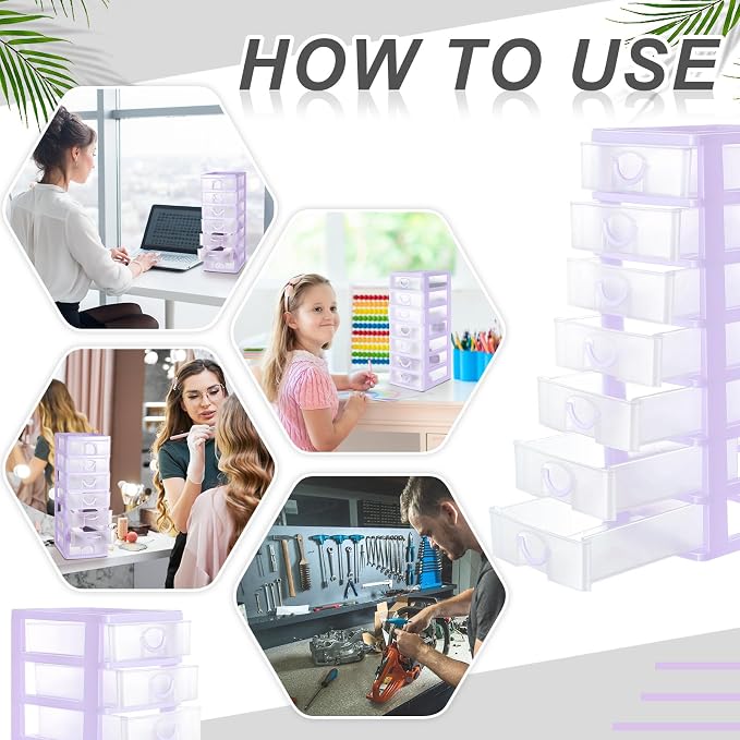 Thyle 2 Pcs Plastic Drawers Organizer Mini Organizer Stackable Plastic Clear - Image 6