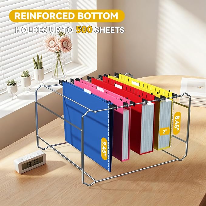 Plastic Legal Size Hanging File Folders, 12 Pack Sturdy Legal Hanging Folder - Image 4